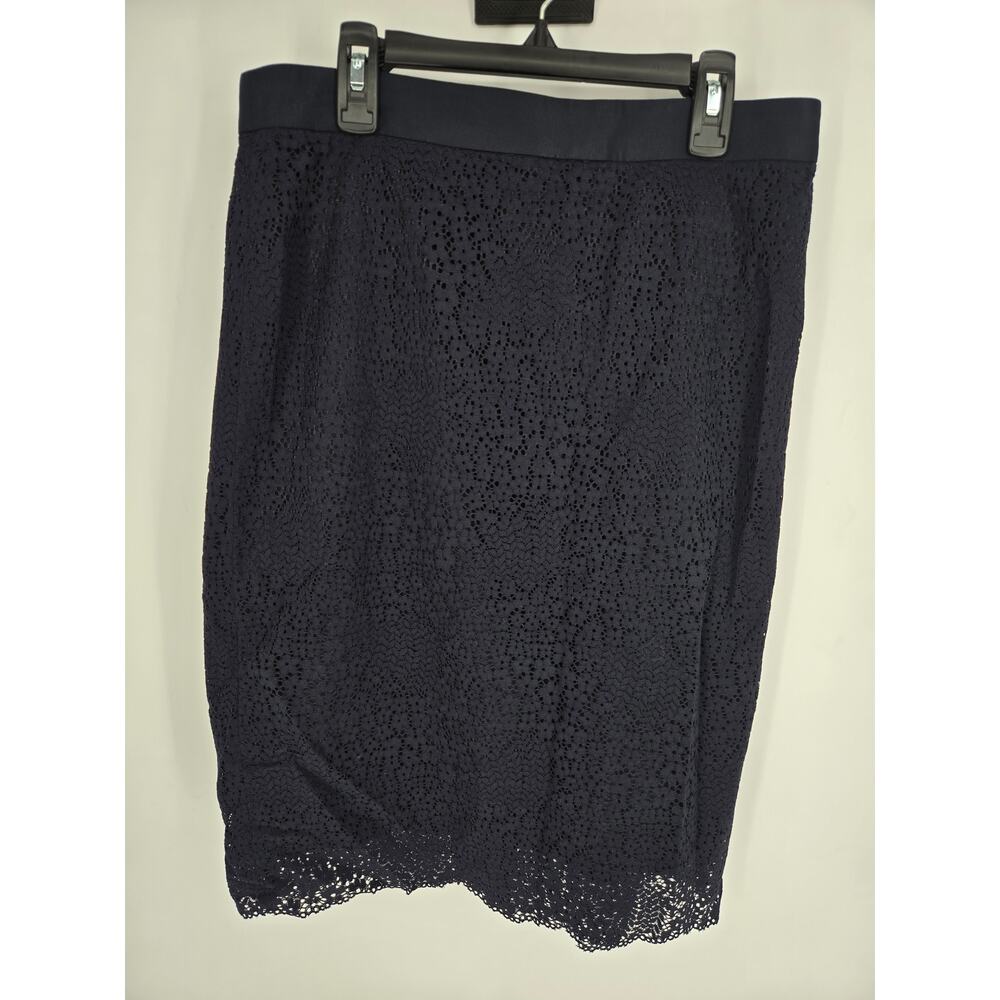 Ann Taylor Navy Lace Lined Skirt Women's 4 NWT New